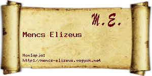 Mencs Elizeus névjegykártya